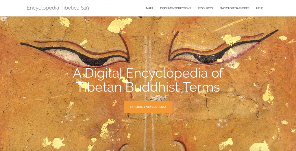 Screenshot of Buddhist Encyclopedia course webpage